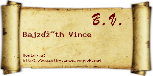 Bajzáth Vince névjegykártya